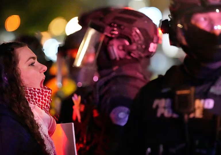 Protests in Portland after federal agents shoot two during ICE operation