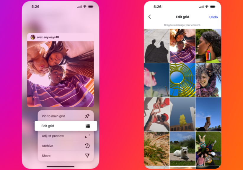 Instagram rolls out long-awaited grid customization and more creative features