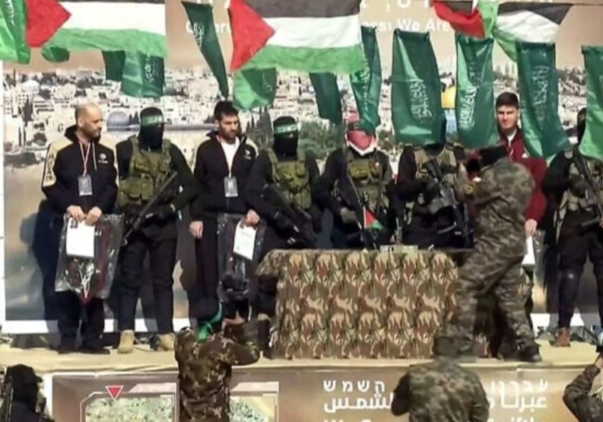 Israeli hostages released by Hamas in Khan Younis Israeli hostages released by Hamas in Khan Younis