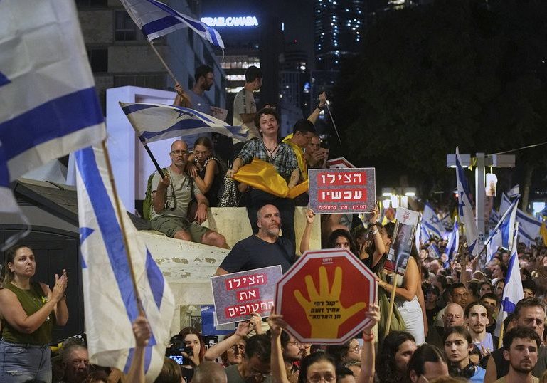 Israelis Demand Hostage Release, End to Gaza War in Nationwide Israelis call for release of hostages in mass protests