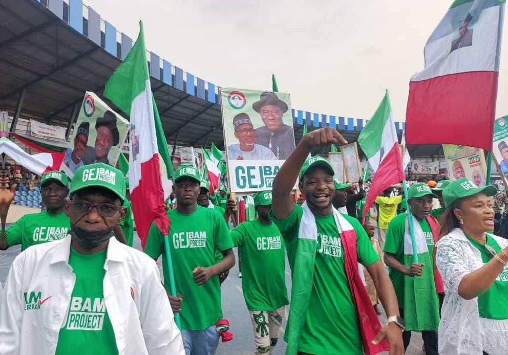 2027: Jonathan's supporters storm PDP convention, projects Bala Mohammed as vice [PHOTOS]