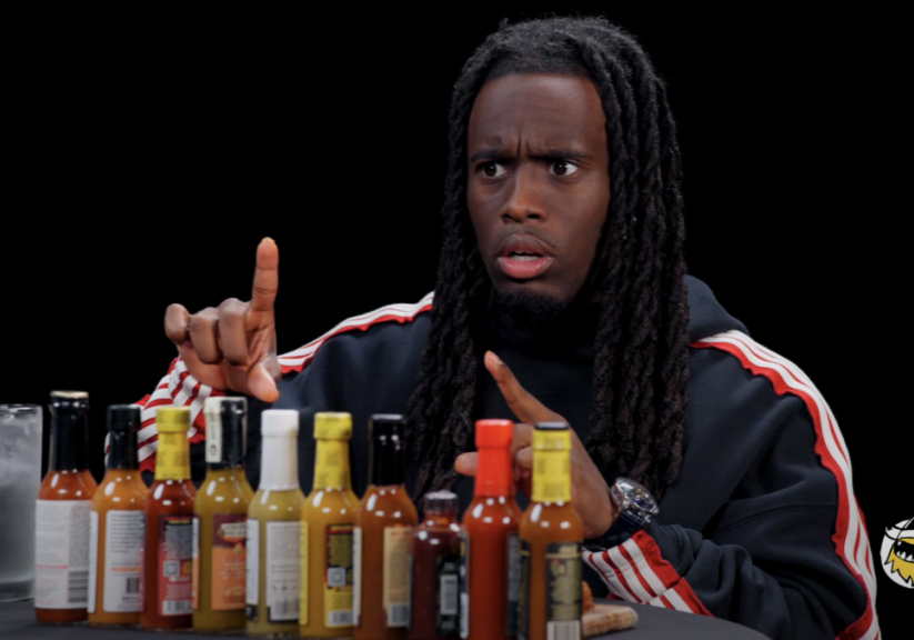 Kai Cenat's 'Hot Ones' reaction to Da Bomb is instantly iconic