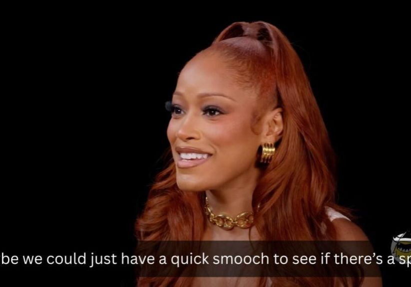 Keke Palmer kisses host Sean Evans during new 'Hot Ones' appearance