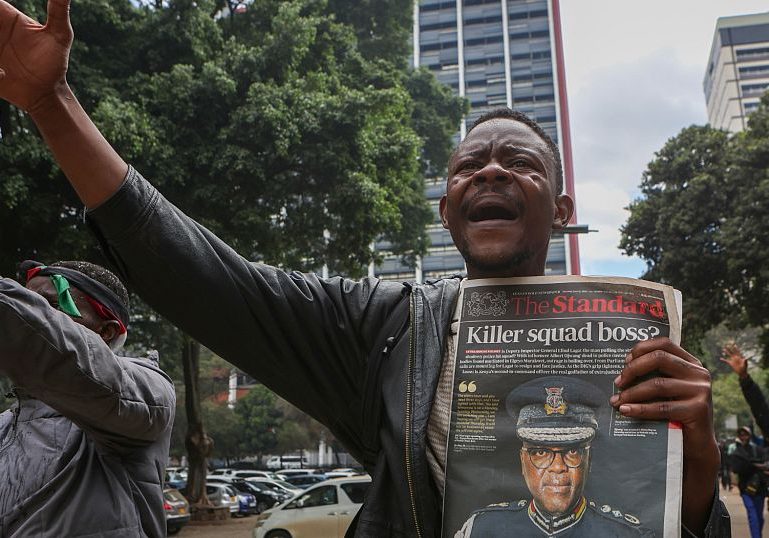 Kenyan police officer arrested after protests over blogger's death in custody