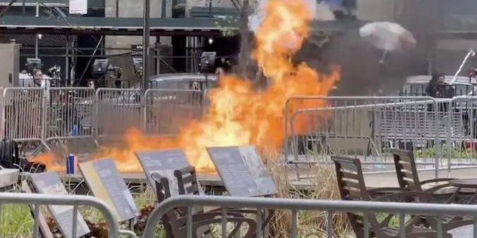 Man Sets Himself on Fire in New York Park During Man Sets Himself on Fire in New York Park During