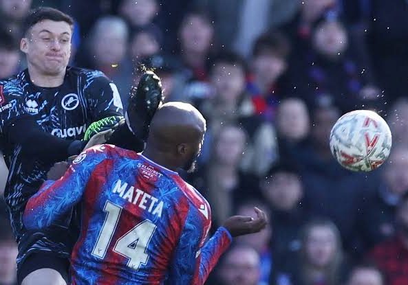 Mateta given 25 stitches after horror head tackle in FA Mateta given 25 stitches after horror head tackle in FA Cup clash