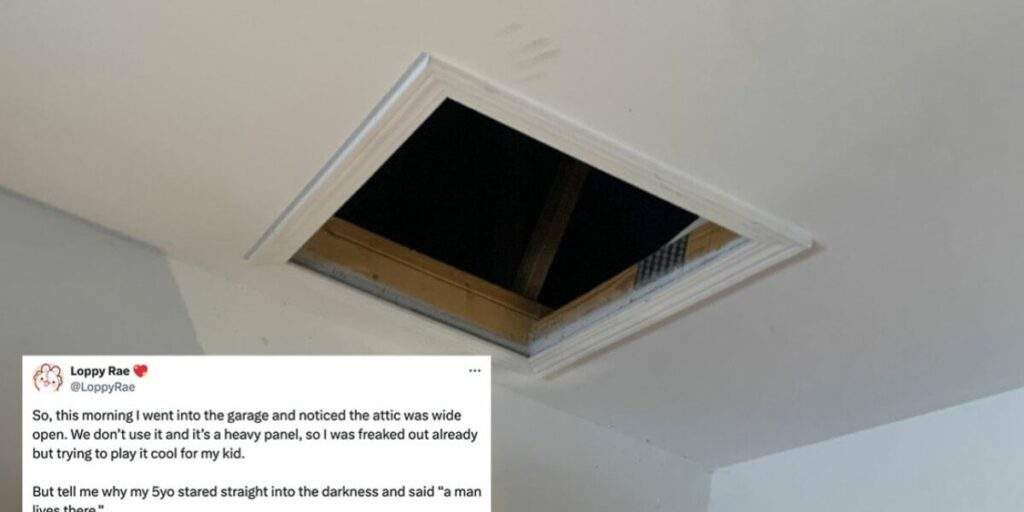 Mysterious Attic Hatch Found Open, 5 Year Old Claims "Man Lives There" Mysterious Attic Hatch Found Open, 5 Year Old Claims "Man Lives There"