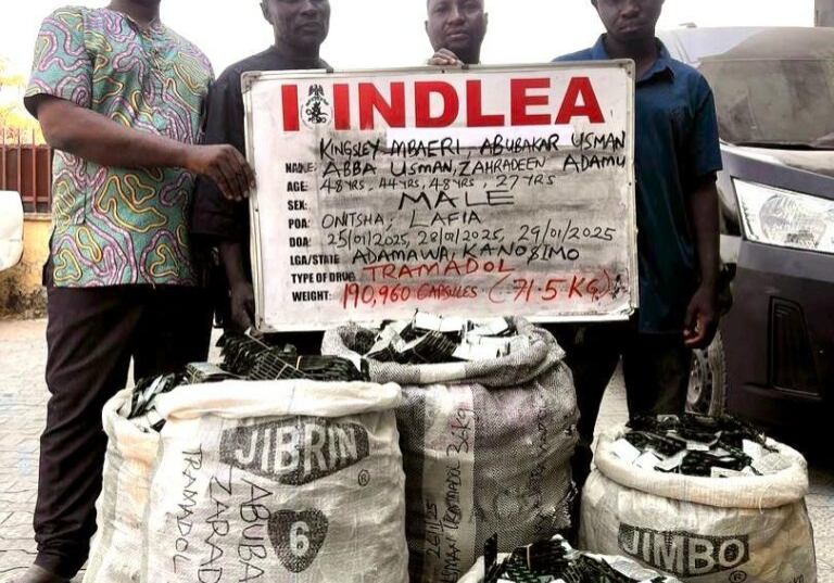 NDLEA busts trans-border drug cartel, arrests 4 in Onitsha, Keffi