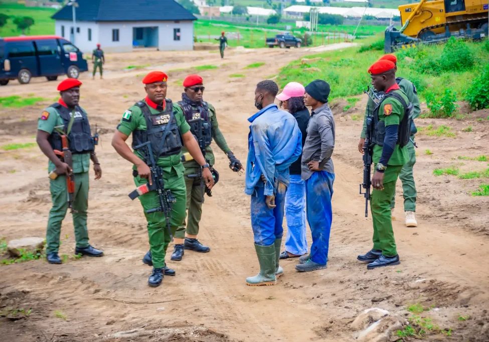 NSCDC Shuts Illegal Quarry in Kuje, Arrests 13 in Mining Mining Marshals shut down illegal Quarry in Abuja, 13 suspects face prosecution