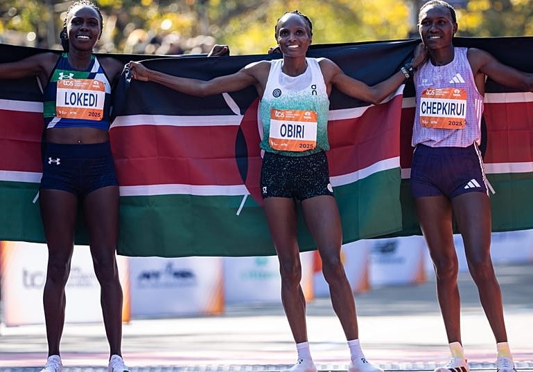 Obiri breaks NYC marathon record as Kipruto wins closest finish