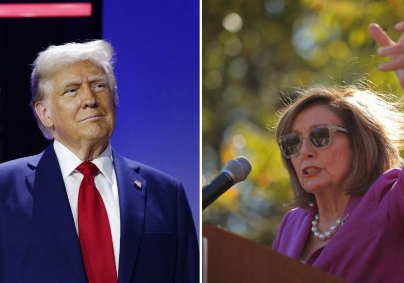 President Trump reacts to the retirement announcement of Nancy Pelosi (Image via Getty)
