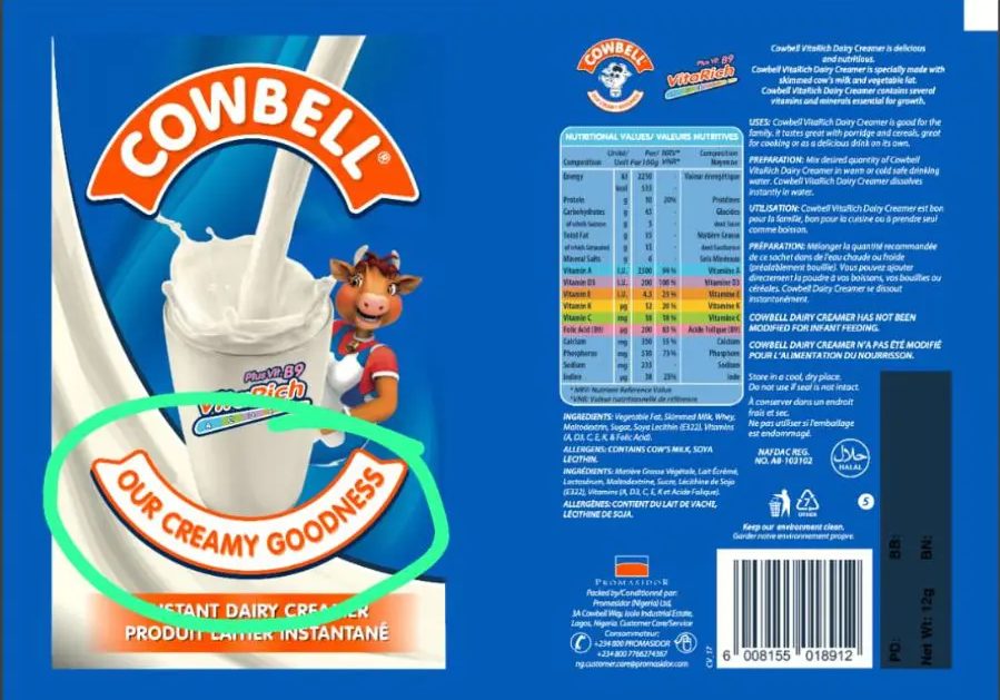 Nigeria Warns of Fake Cowbell Our Milk Circulating in Markets Nigerian government warns against fake Cowbell milk in circulation
