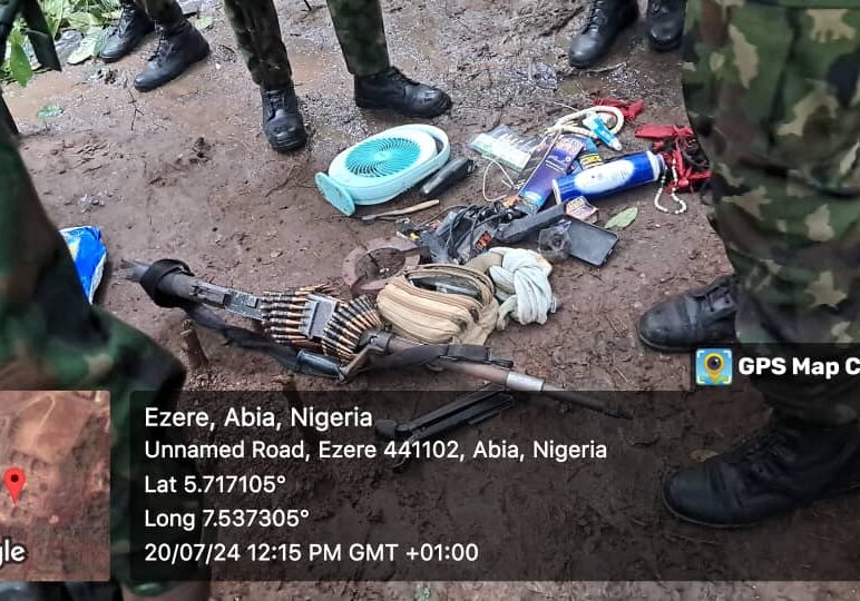 Nigerian Army Dislodges Terrorist Camp, Seizes Weapons in Imo and Nigerian Army Dislodges Terrorist Camp, Seizes Weapons in Imo and