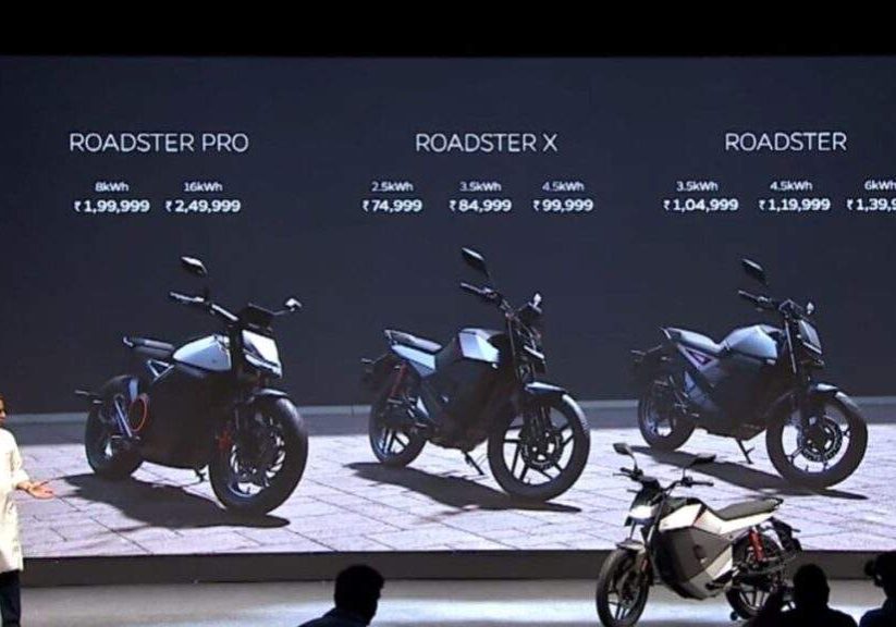 Ola Electric Unveils Roadster Series with Three New EV Bikes