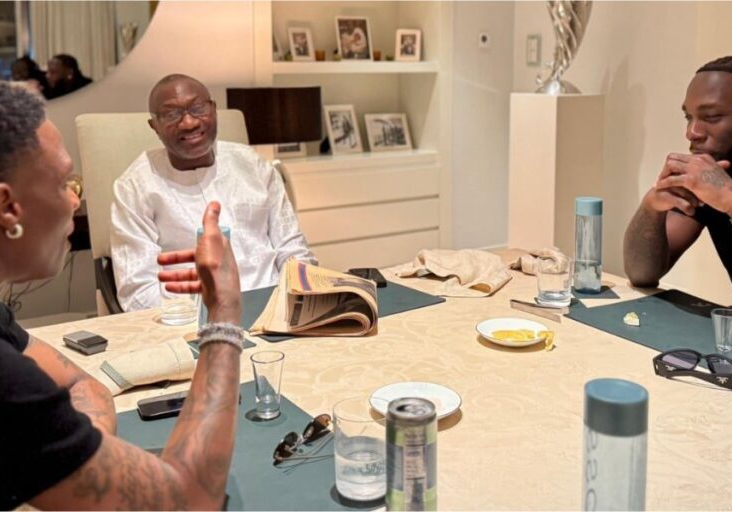 Otedola hosts Afrobeats stars, Wizkid, Burna Boy [PHOTOS]