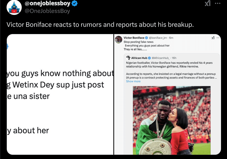 Respect yourself - Boniface speaks on breaking up with Norwegian Respect yourself - Boniface speaks on breaking up with Norwegian girlfriend over prenup