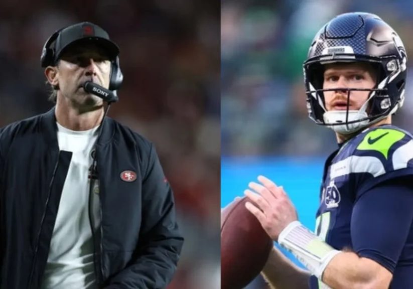 Kyle Shanahan and Sam Darnold (Source: Imagn)