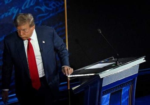 Trump Surprises Reporters with Post Debate Appearance Trump Surprises Reporters with Post Debate Appearance