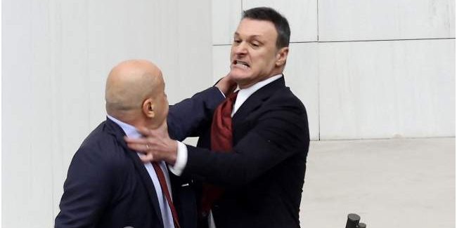 Turkish Parliament Erupts in Brawl Over Jailed Opposition Figure Turkish Parliament Erupts in Brawl Over Jailed Opposition Figure