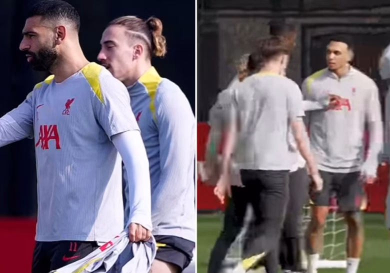 UCL: Salah, Alexander-Arnold in tense training ground moment before PSG clash