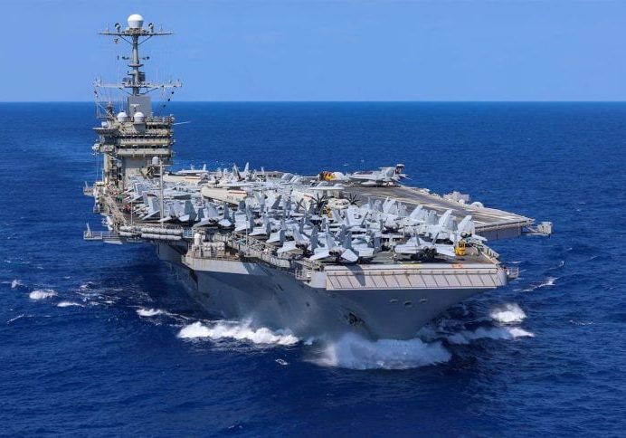 US aircraft carrier USS Harry S. Truman collides with another US aircraft carrier USS Harry S. Truman collides with another ship at sea