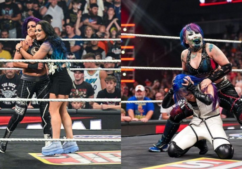 Bayley and Lyra Valkyria (left), The Kabuki Warriors (right) [Images via WWE.com]