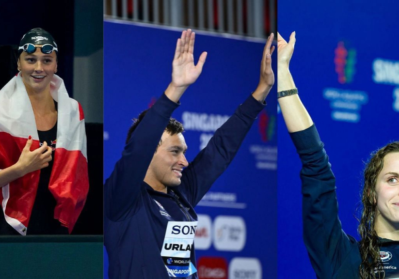 Summer McIntosh, Luca Urlando and Regan Smith (Image via: All Getty)