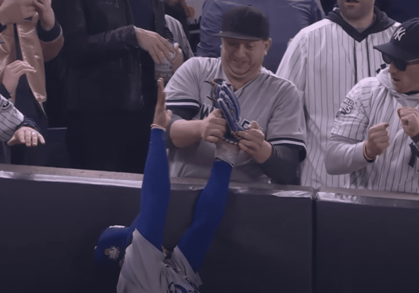 Yankee Fans Physically Interfere with Mookie Betts. Yankee Fans Physically Interfere with Mookie Betts.