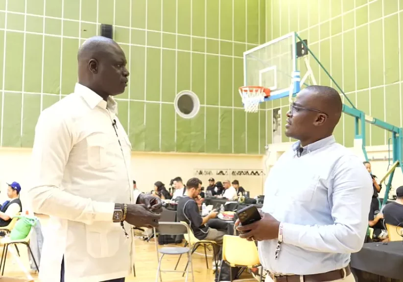 amadou gallo fall the president of the basketball africa league bal speaking to africanews during an exclusive interview in paris france june 23 2024 amadou gallo fall the president of the basketball africa league bal speaking to africanews during an exclusive interview in paris france june 23 2024