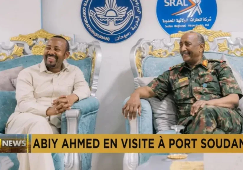 prime minister abiy ahmed landed in port sudan the new seat of sudans government tuesday for a meeting with army ruler abdel fattah al burhan