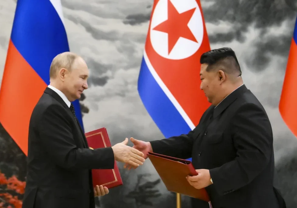 russian president vladimir putin left and north koreas leader kim jong un