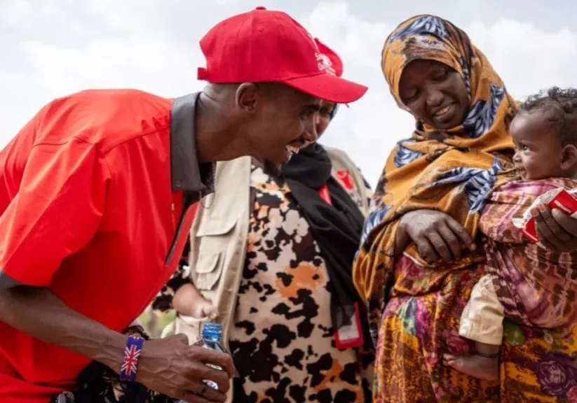 sir mo farah travelled to his birthplace somaliland with save the children