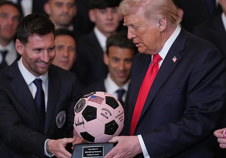 Lionel Messi and Inter Miami honoured at White House for MLS Cup win