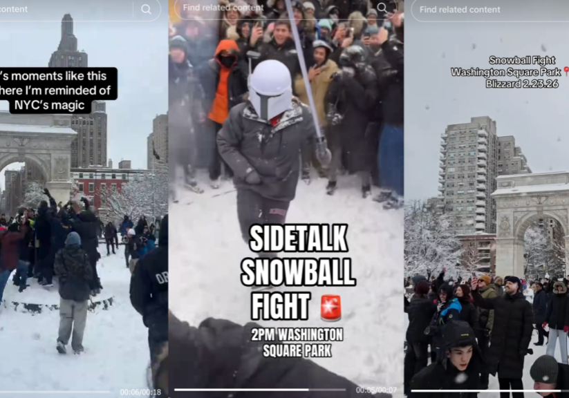 Watch: Massive snowball fight breaks out in NYC after blizzard
