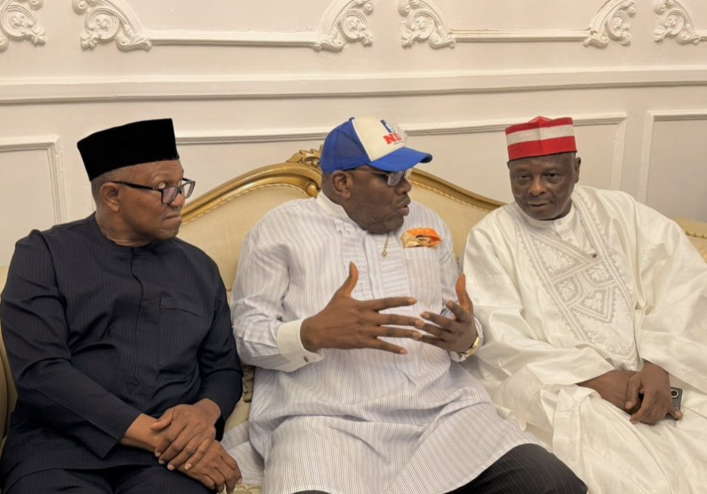 peter obi, seriake dickson, and rabiu kwankwaso at ndc membership event ahead of nigeria’s 2027 elections