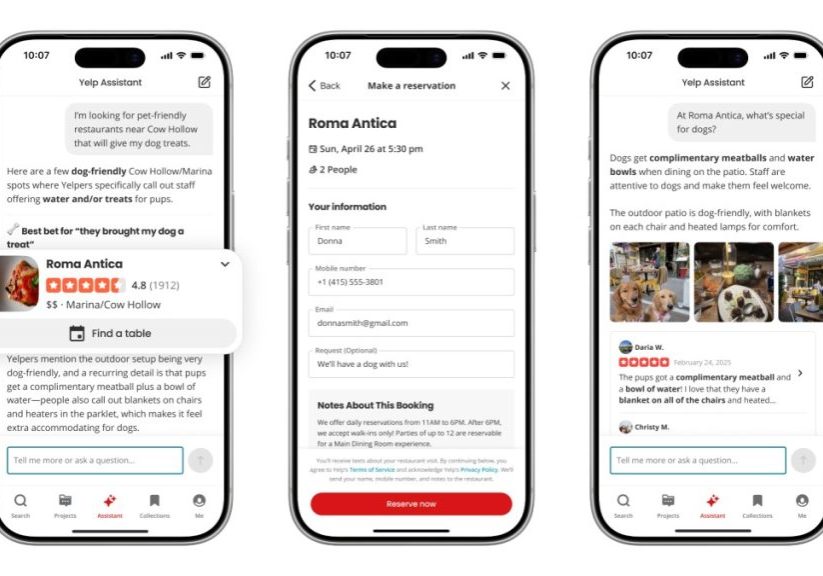 Yelp's updated AI assistant can answer questions and book a restaurant or service in one conversation