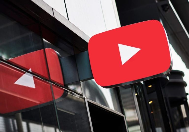 YouTube logo on building